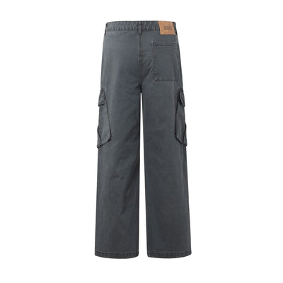 Vintage Washed Baggy Cargo Pants-INNBLAC