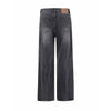 Dark Gray Straight Leg Faded Jeans-INNBLAC