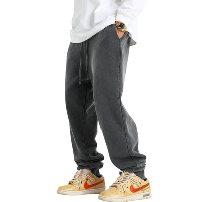 Acid Wash Relaxed Tapered Sweatpants-INNBLAC Fashion Apparel