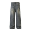 Vintage Washed Raw Hem Bootcut Jeans-INNBLAC