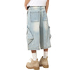 Baggy Cargo Denim Capri Pants