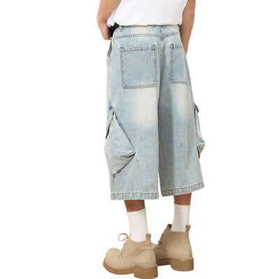 Baggy Cargo Denim Capri Pants