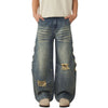 Vintage Ripped Barrel-Leg Jeans