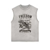 Eagle Retro Graphic Sleeveless Faded Tee-INNBLAC