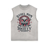 Rebel Mom Society Skull Graphic Sleeveless Faded Tee-INNBLAC