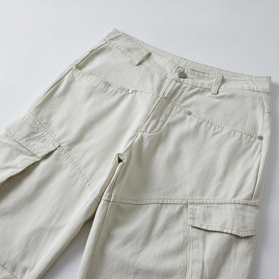 Beige Baggy Cargo Pants-INNBLAC