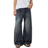 Washed Whiskers Barrel-Leg Denim Pants