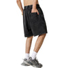 Heavy-Wash Baggy Patchwork Shorts