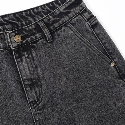 Gray Denim Wrinkles Cargo Pants-INNBLAC