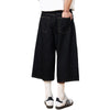 Black Selvedge Denim Capri Pants