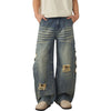 Vintage Ripped Barrel-Leg Jeans