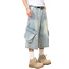Baggy Cargo Denim Capri Pants
