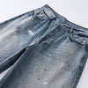 Paint Spattered Straight Leg Jeans-INNBLAC