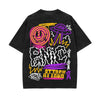 Panic Attack Graffiti Graphic Washed Tee-INNBLAC