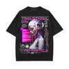 Streetwear Chrome Effect Graphic Tee-INNBLAC