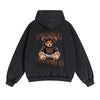 Bear In Sweatshirt Graphic Double Slider Zip Hoodie-INNBLAC