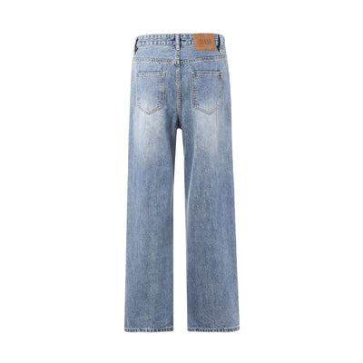 Washed Vintage Blue Boyfriend Jeans-INNBLAC