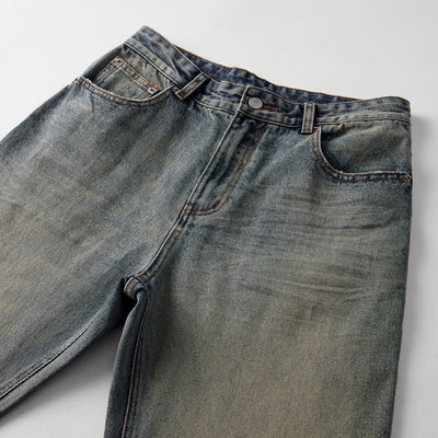 Muddy Washed Whiskers Bootcut Jeans-INNBLAC