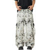 Ink Splatter Pleated Knee Cargo Trousers