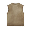 Skull Whiskey Goes In Wisdom Sleeveless Faded Tee-INNBLAC