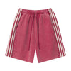 Washed Contrast Color Track Shorts