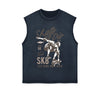 Skate Or Die Graphic Sleeveless Faded Tee-INNBLAC