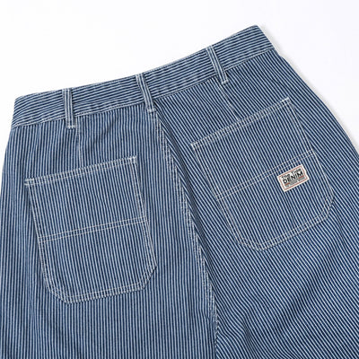 Buckle Belt Striped Denim Cargo Jeans-INNBLAC