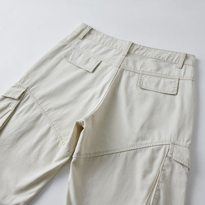 Beige Baggy Cargo Pants-INNBLAC