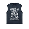 Born To Ski Retro Graphic Sleeveless Faded Tee-INNBLAC