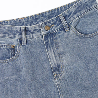 Washed Vintage Blue Boyfriend Jeans-INNBLAC