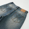 Washed Straight Leg Denim Pants-INNBLAC