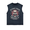 Rebel Mom Society Skull Graphic Sleeveless Faded Tee-INNBLAC