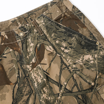 Tree Branch Print Camouflage Cargo Pants-INNBLAC