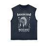 Native Warrior Graphic Sleeveless Faded Tee-INNBLAC