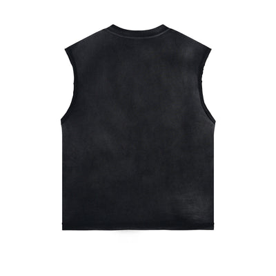 Motorcycle Retro Graphic Sleeveless Faded Tee-INNBLAC