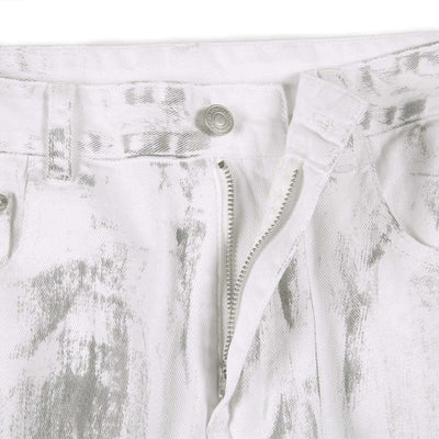 White Tie-Dye Baggy Denim Jeans