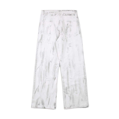 White Tie-Dye Baggy Denim Jeans