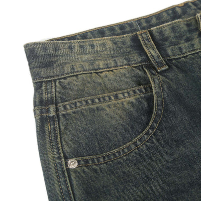 Vintage Wash Wide Leg Jeans-INNBLAC