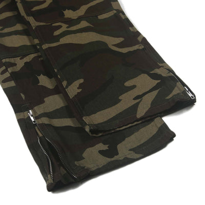 Camouflage Straight Leg Denim Pants