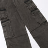 Wide Leg Denim Cargo Pants-INNBLAC