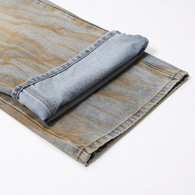 Muddy Washed Wide Leg Jeans-INNBLAC