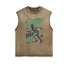 Always Running Graphic Sleeveless Faded Tee-INNBLAC