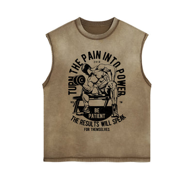 Turn The Pain Into Power Cutoff Graphic Tee-INNBLAC