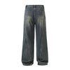 Washed Straight Leg Cargo Jeans-INNBLAC