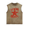 Retro Pentagram Graphic Sleeveless Tee-INNBLAC