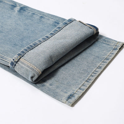 Washed Blue Bootcut Jeans-INNBLAC