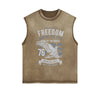 Eagle Retro Graphic Sleeveless Faded Tee-INNBLAC