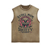 Rebel Mom Society Skull Graphic Sleeveless Faded Tee-INNBLAC