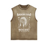 Native Warrior Graphic Sleeveless Faded Tee-INNBLAC