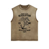 Marines Revolution Retro Sleeveless Faded Tee-INNBLAC